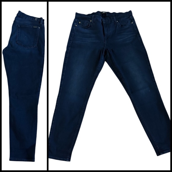 7 for all mankind the ankle skinny denim jeans B(AIR) size 31 high stretch - Picture 1 of 16